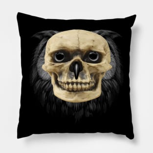 owl wearing skull mask Pillow