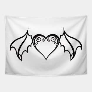 Black Bat Heart Tapestry