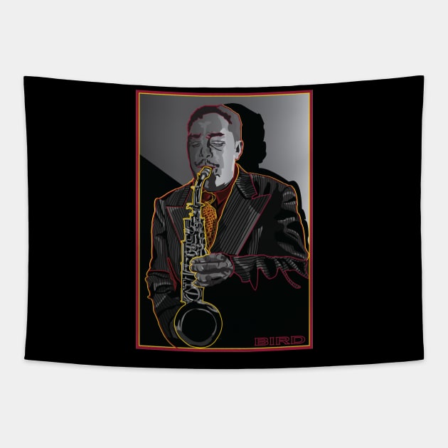 CHARLIE PARKER AMERICAN JAZZ SAXOPHONIST Tapestry by Larry Butterworth