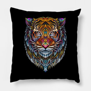 Tiger Face Viking Mandala Pillow