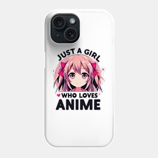 Anime Fanatic Pink-Haired Girl Design Phone Case