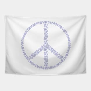 Floral Peace Sign - Pastel Lilac Purple Tapestry