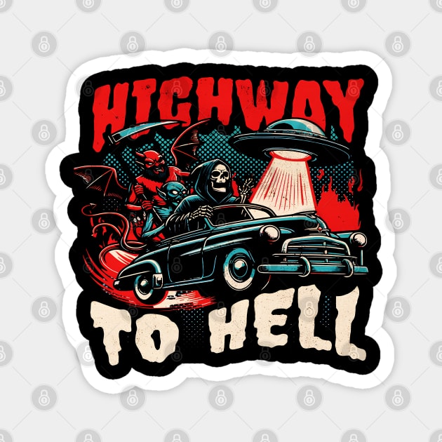 Highway to hell skull Magnet by Smentparkchanyeol