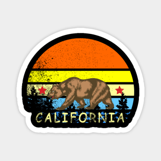 Awesome California Retro vintage Full moon Bear Magnet