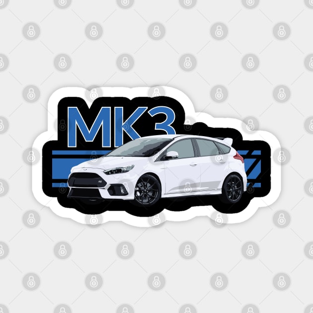 FOCUS RS FROZEN WHITE MK3 Magnet by cowtown_cowboy