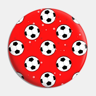 Football / Soccer Balls - Seamless Pattern on Red Background Pin