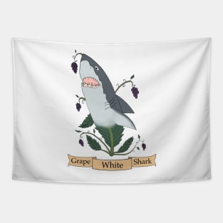 Grape White Shark Tapestry