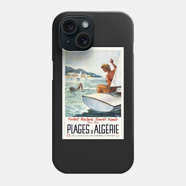 Plages d' Algerie, Travel Poster Phone Case by BokeeLee