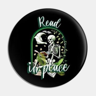 Cute Skeleton Reading Books Book Lover a Funny Reading Puns Pin