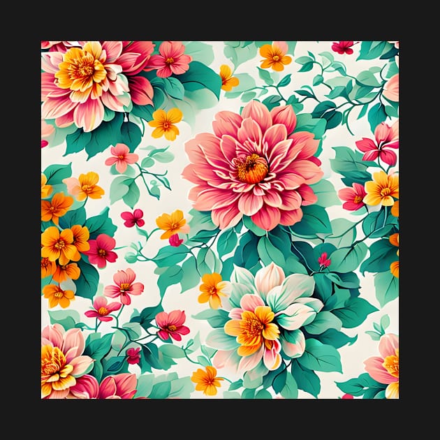 Vintage Flower Pattern by Tee-It-Spot