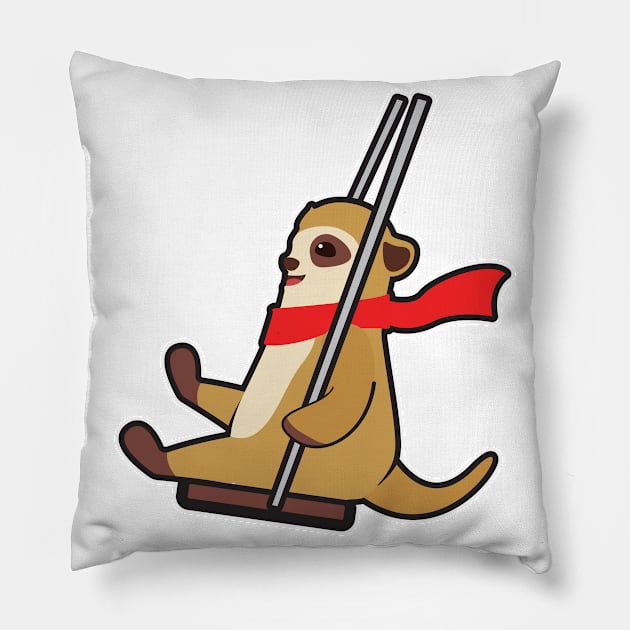 Meerkat on Swing Pillow by Markus Schnabel