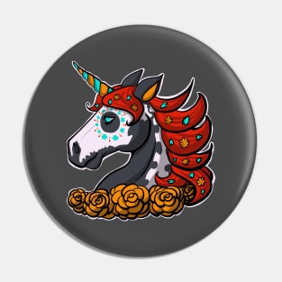 Sugar Skull Unicorn Pin