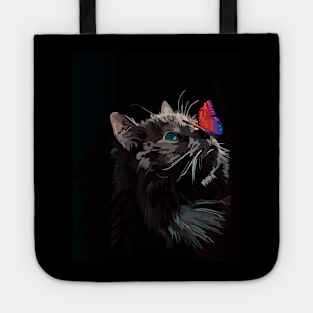 Cat and Butterfly Vektor Design Tote