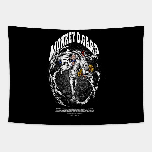 Monkey D Garp Vector Art Tapestry by Pure Touch