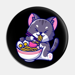 Cat Kawaii Anime Japanese Ramen Food Girls Official Teenager Pin