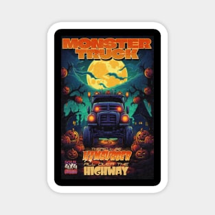 Halloween Monster Truck Hamburger All Over the Highway Magnet