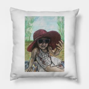 Just a girl with a hat Pillow