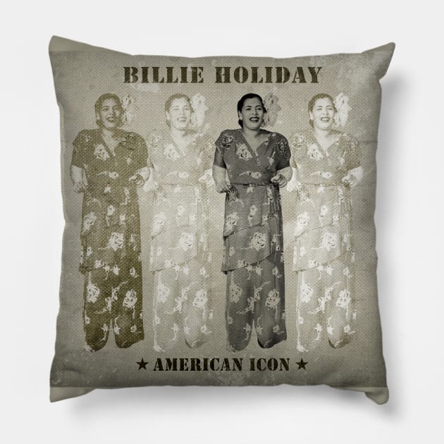 Billie Holiday Pillow by PLAYDIGITAL2020