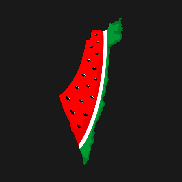 Palestine Map Watermelon Symbol of freedom by BluedarkArt