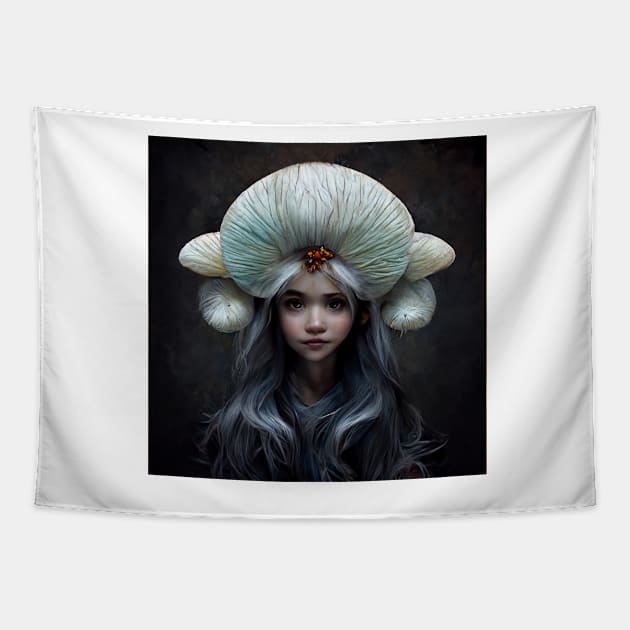 Marquise the Mushroom Faerie by Kim Turner Art Tapestry by KimTurner