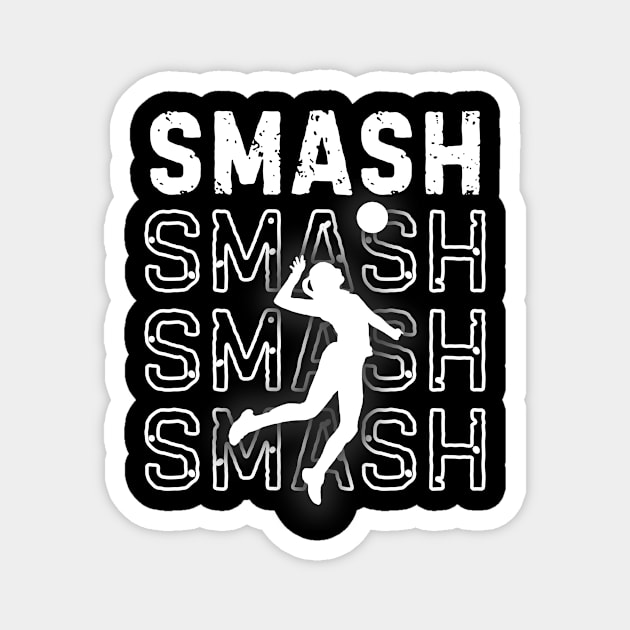 Volleyball Player Smash Distressed Magnet by The WYLD Tribe
