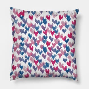 Watercolor Hearts Pillow