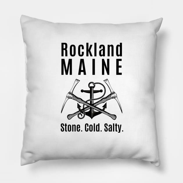 Rockland Maine Stone Cold Salty Pillow by spiffy_design