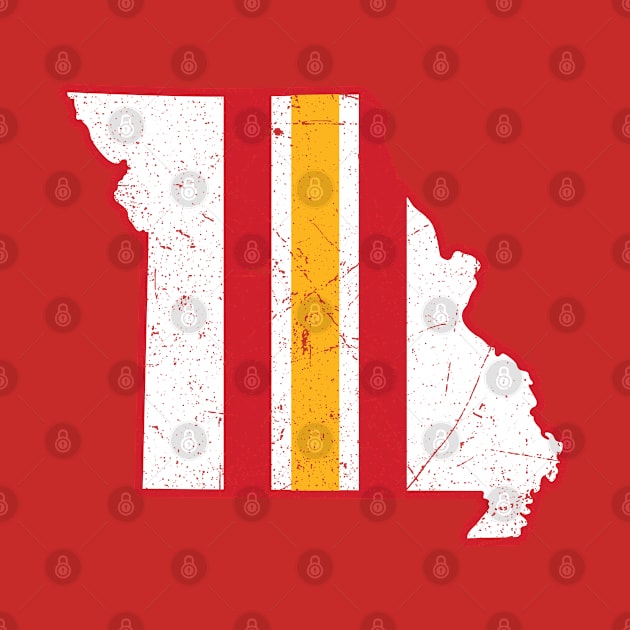 KC Missouri Stripe, Retro - Red by KFig21