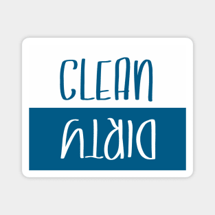 Clean / Dirty Magnet | Navy & White Magnet