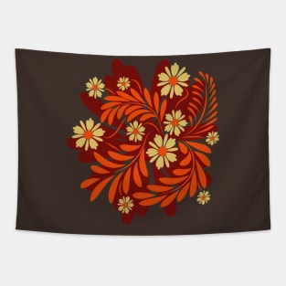 Folk flowers floral art print Flowers abstract art Tapestry