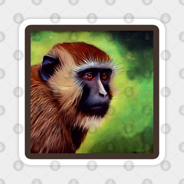 Monkey Portrait . Magnet by Canadaman99