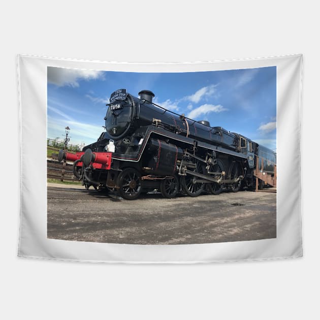 black steam train locomotive Tapestry by acolename1