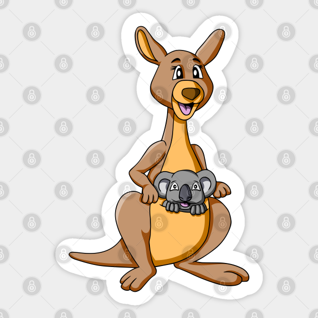 kangaroo with koala - Australian Animals - Sticker | TeePublic kangaroo with koala - Australian Animals - Sticker | TeePublic