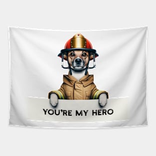 Paw-saving Firefighter Tapestry