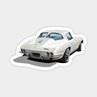 1963 corvette in white Magnet