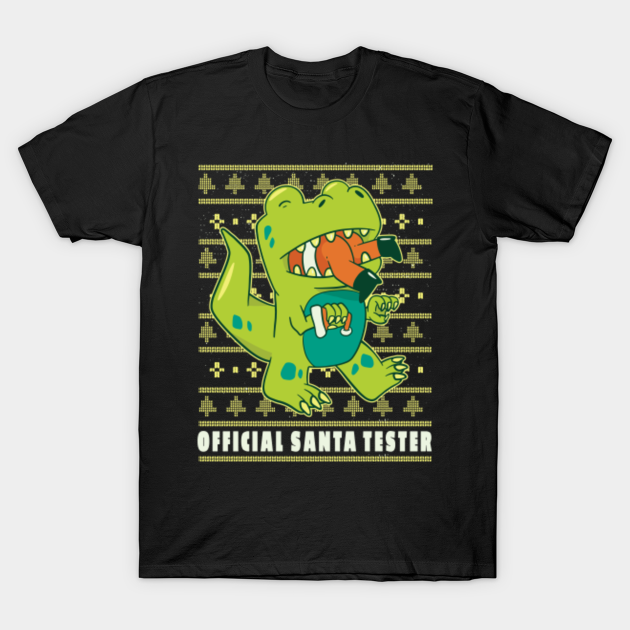 Discover Official Santa Tester - Christmas T Rex - T-Shirt