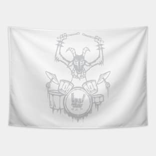 Heavy Metal Headbanger Gift Drummer Goat Playing Drums Tapestry