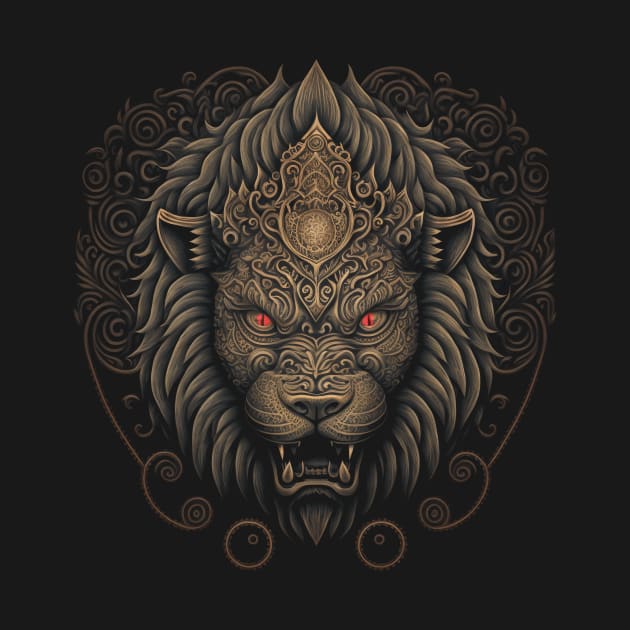 Lion decorated with Javanese ornaments by gblackid