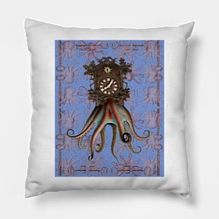 Steampunk Octopus Cuckoo Clock Pillow