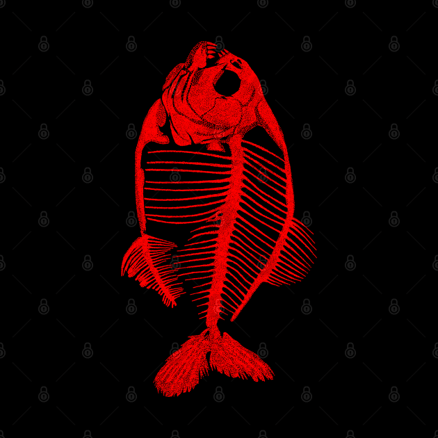 Piranha Skeleton Red- Memoria Amazonica by GAz