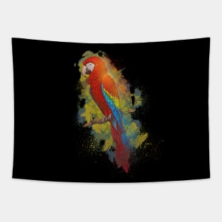 Perched Scarlet Macaw Tapestry