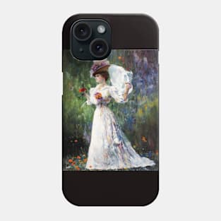 Lady Eleonor, 19th century lady in a garden Phone Case