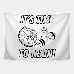 It's Time To Train Fitness Gym Quote Tapestry