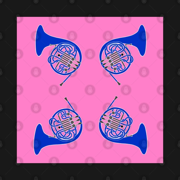 French Horn Pattern blue and Pink by Ric1926