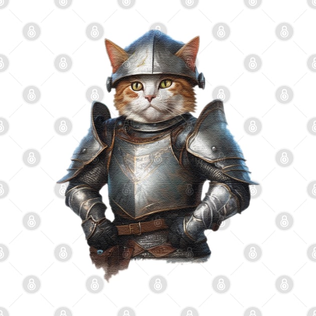 cat knight in shining armour by JnS Merch Store