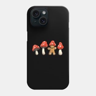 Gingerbread man with a mushroom hat Phone Case