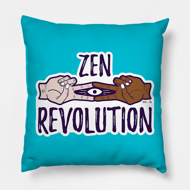 Zen Revolution Pillow by The Soul Creative