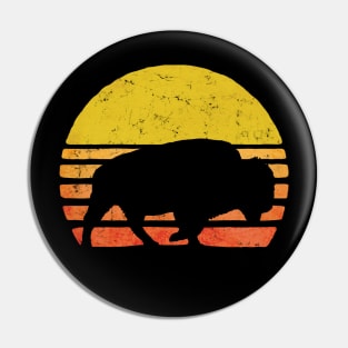 Retro American bison Buffalo Sunset Pin