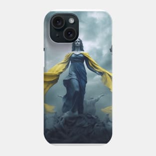 Statue of freedom with Ukraine colors Phone Case
