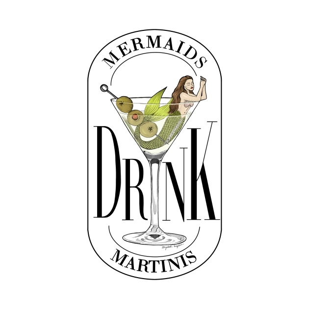 Mermaids Drink Martinis by Elizabeth Weglein Art